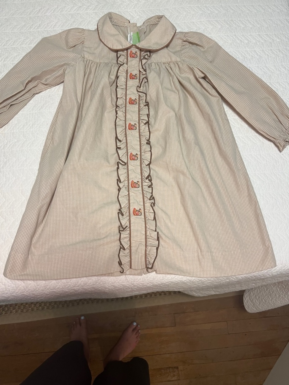 Girls Peter Pan Collar Dress with Turkeys classic Whimsy